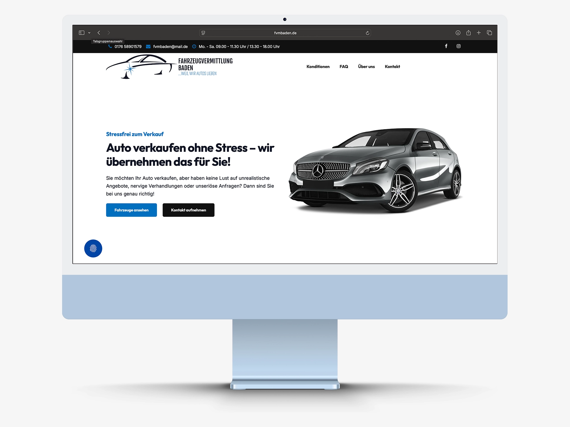 Projektvorschau Website Fahrzeugvermittlung Baden – modernes Webdesign aus Meßkirch
